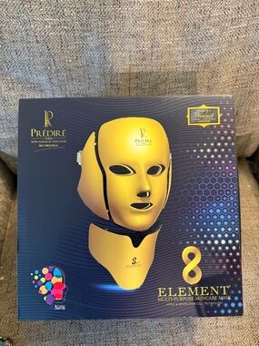 Predire 8 Element Multi-Purpose Skincare Face and Neck Masks LED- gold